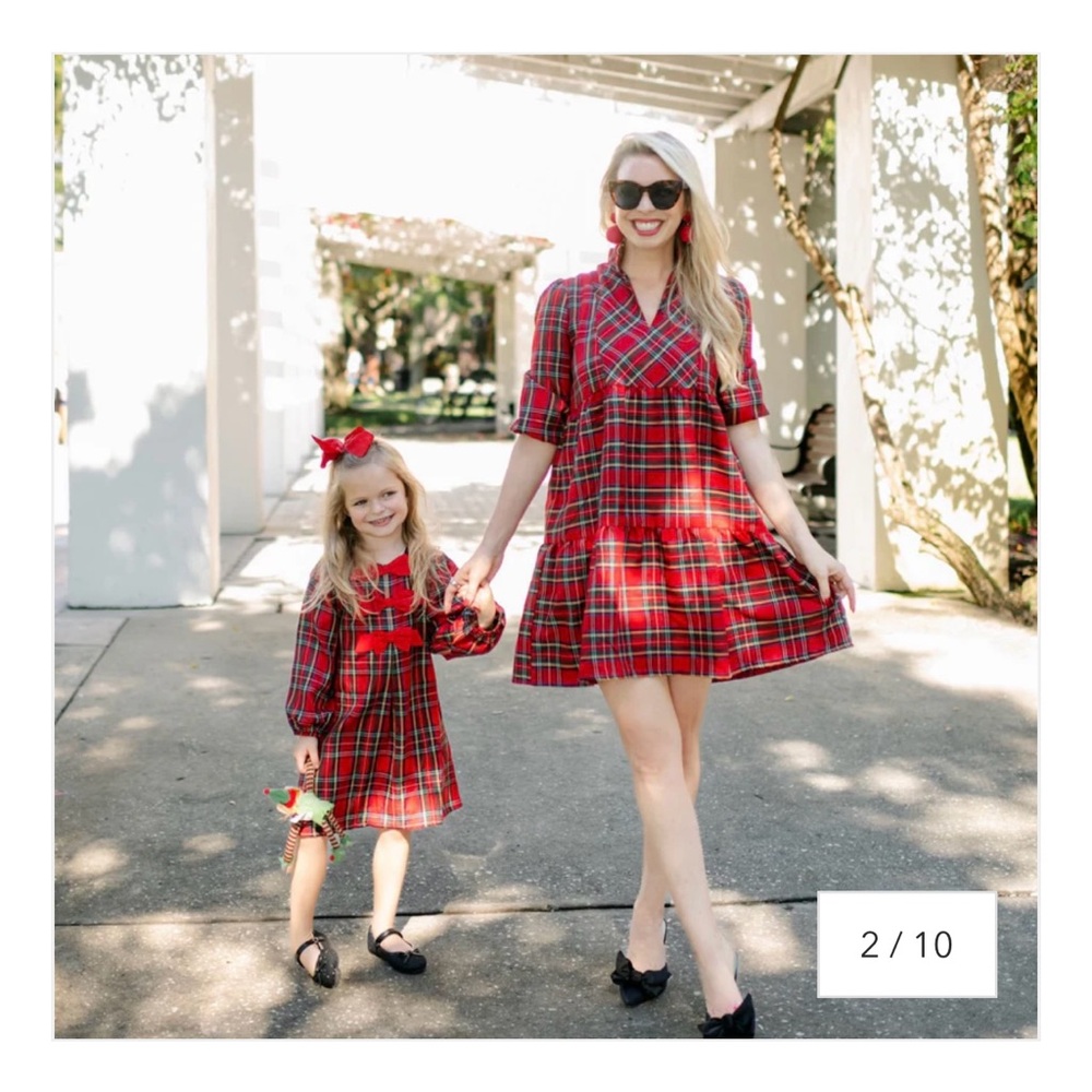 Classic Whimsy Mommy & Me Plaid Christmas Dresses - Women’s XS and Baby 18 Month